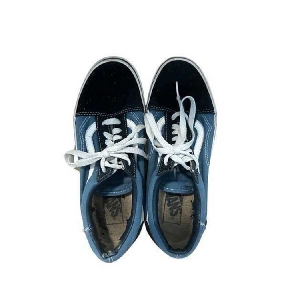 Vans Womens Blue Black Lace Up Low Top Old Skool … - image 3