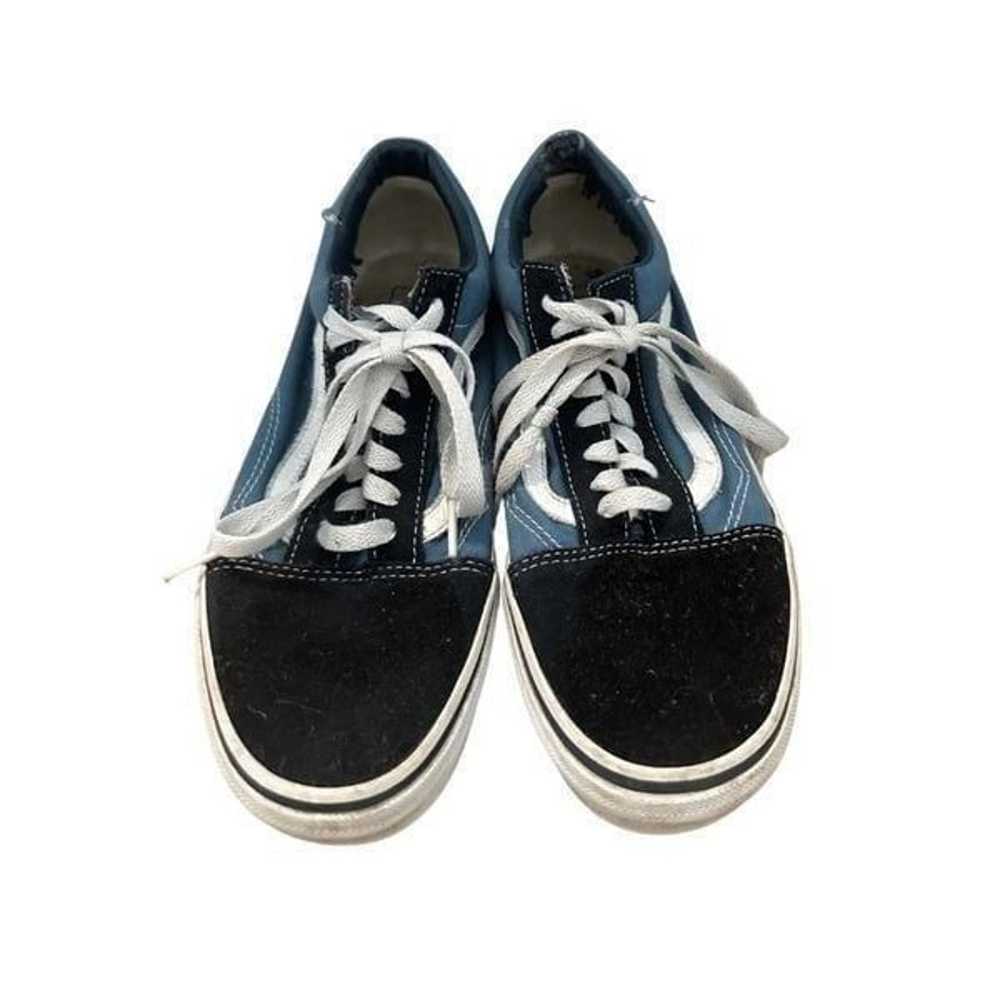 Vans Womens Blue Black Lace Up Low Top Old Skool … - image 5