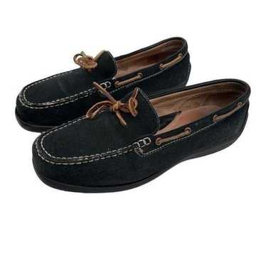 Lands end  suede loafers navy blue size women’s si