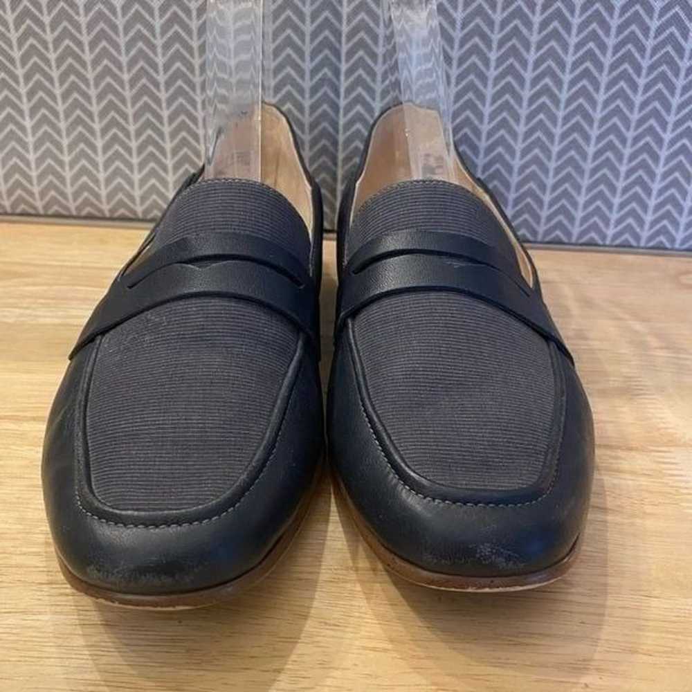 Clarks black leather loafers Sz 9 - image 2