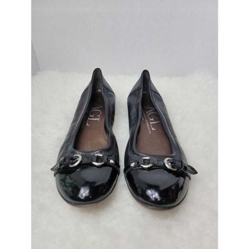 AGL Monika Black Cap Toe Leather Comfort Slip On … - image 2