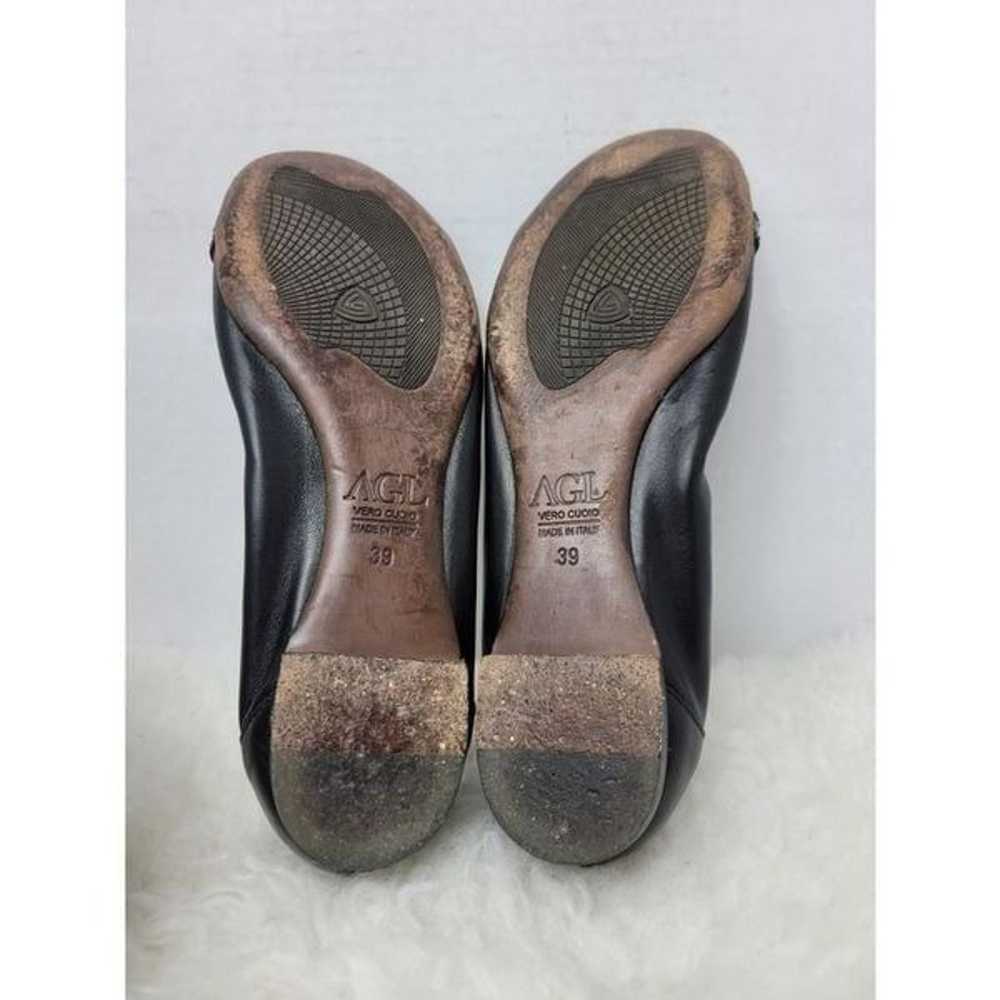 AGL Monika Black Cap Toe Leather Comfort Slip On … - image 7