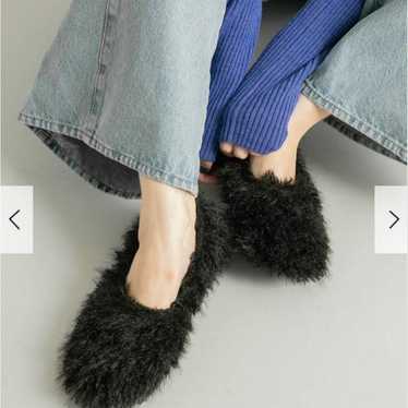 KBF Round Toe Fur Pumps 23.5cm 24cm Black - image 1