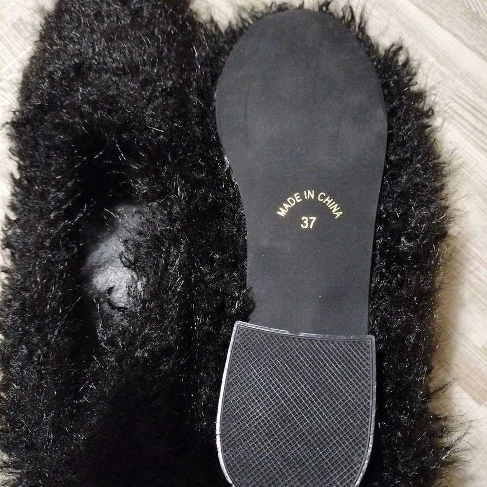 KBF Round Toe Fur Pumps 23.5cm 24cm Black - image 2