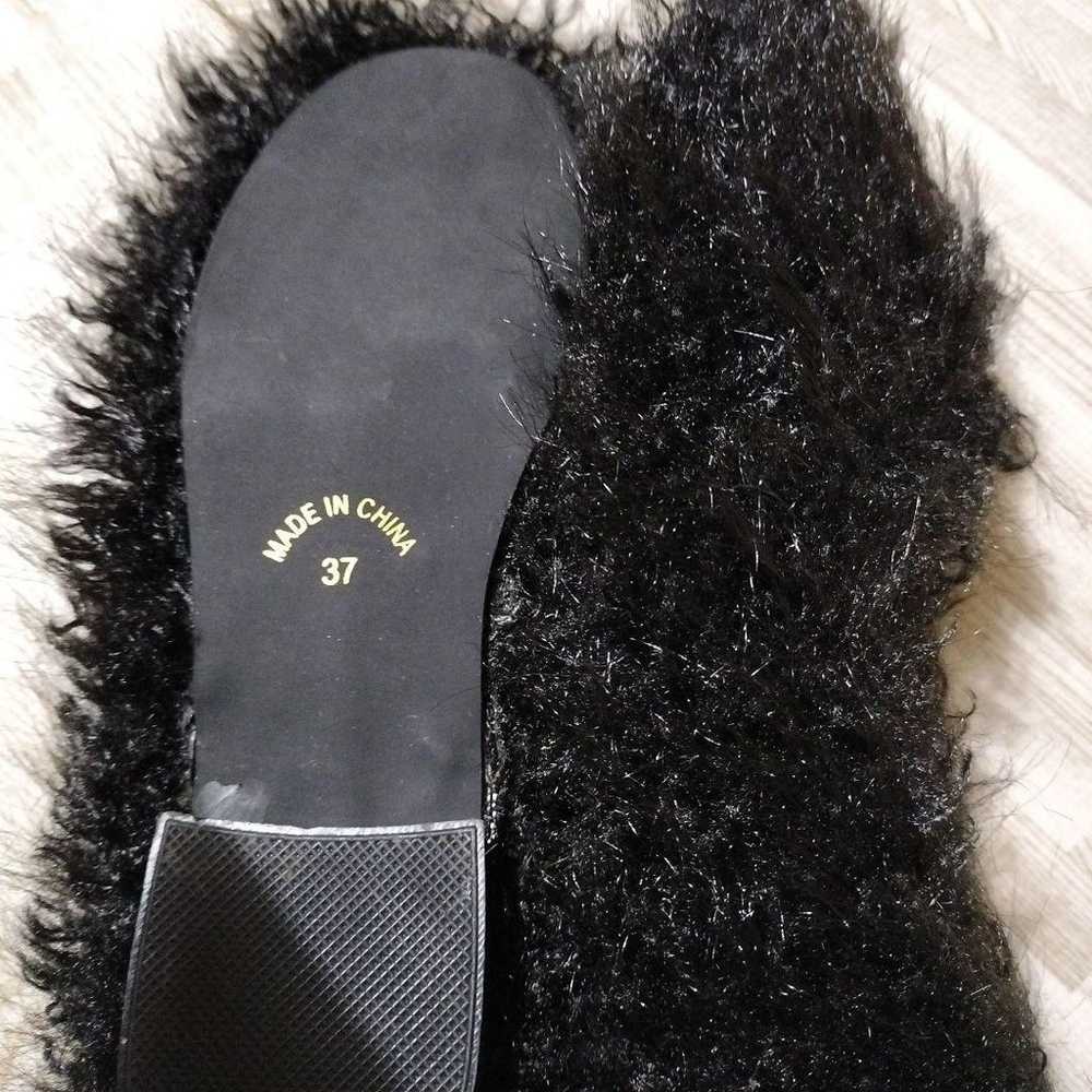 KBF Round Toe Fur Pumps 23.5cm 24cm Black - image 3