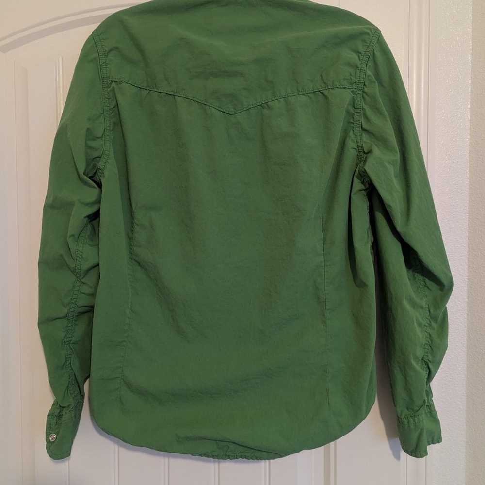 Vintage 90s cactus green cotton cowboy snap butto… - image 2