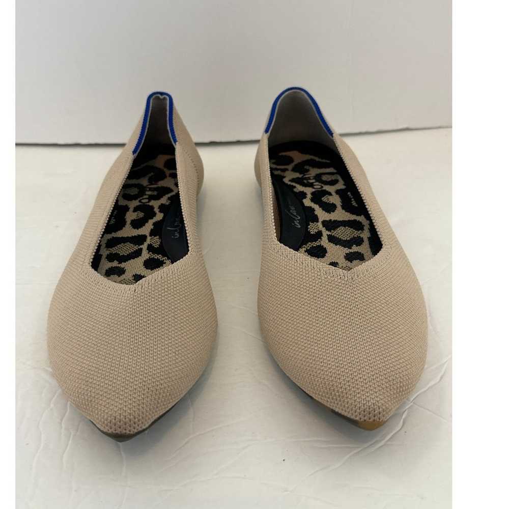 Rothy's Tan/Ecru Point Toe shoes Flats NWOB 7.5 - image 4