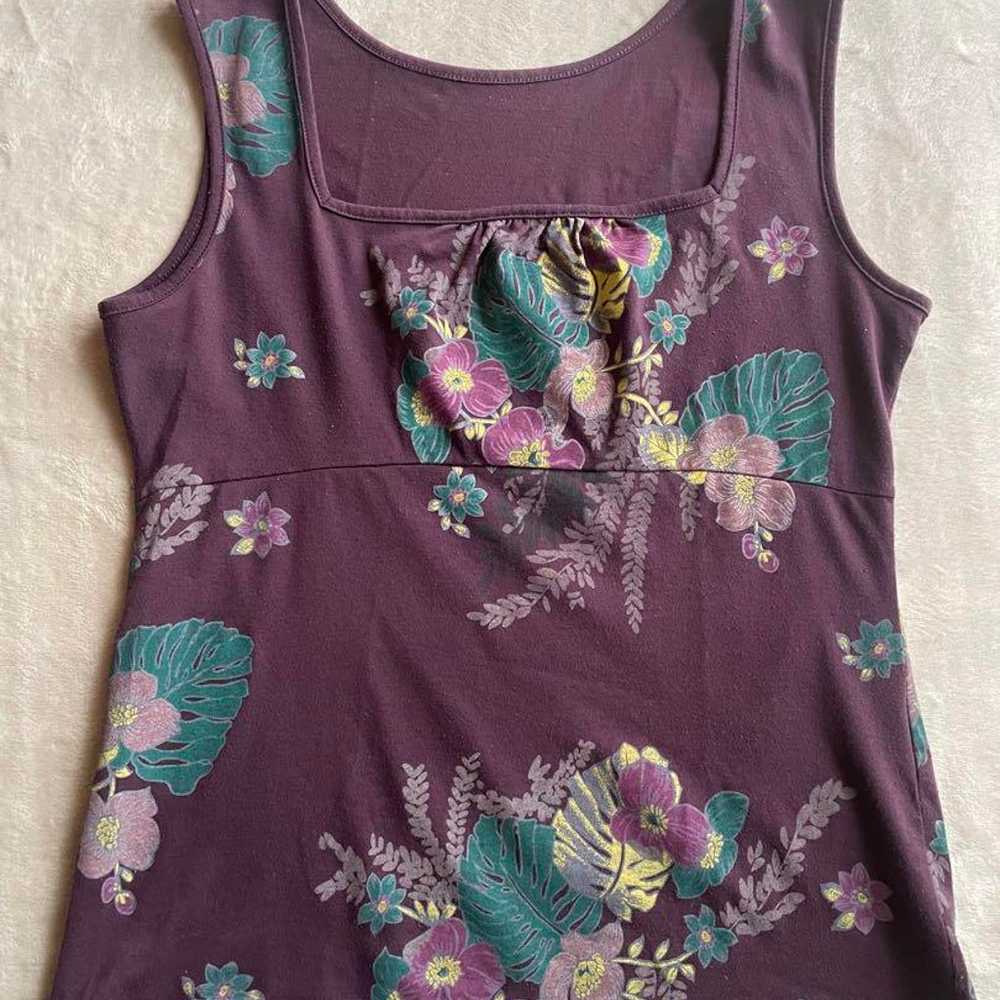 Purple floral sleeveless top. - image 2