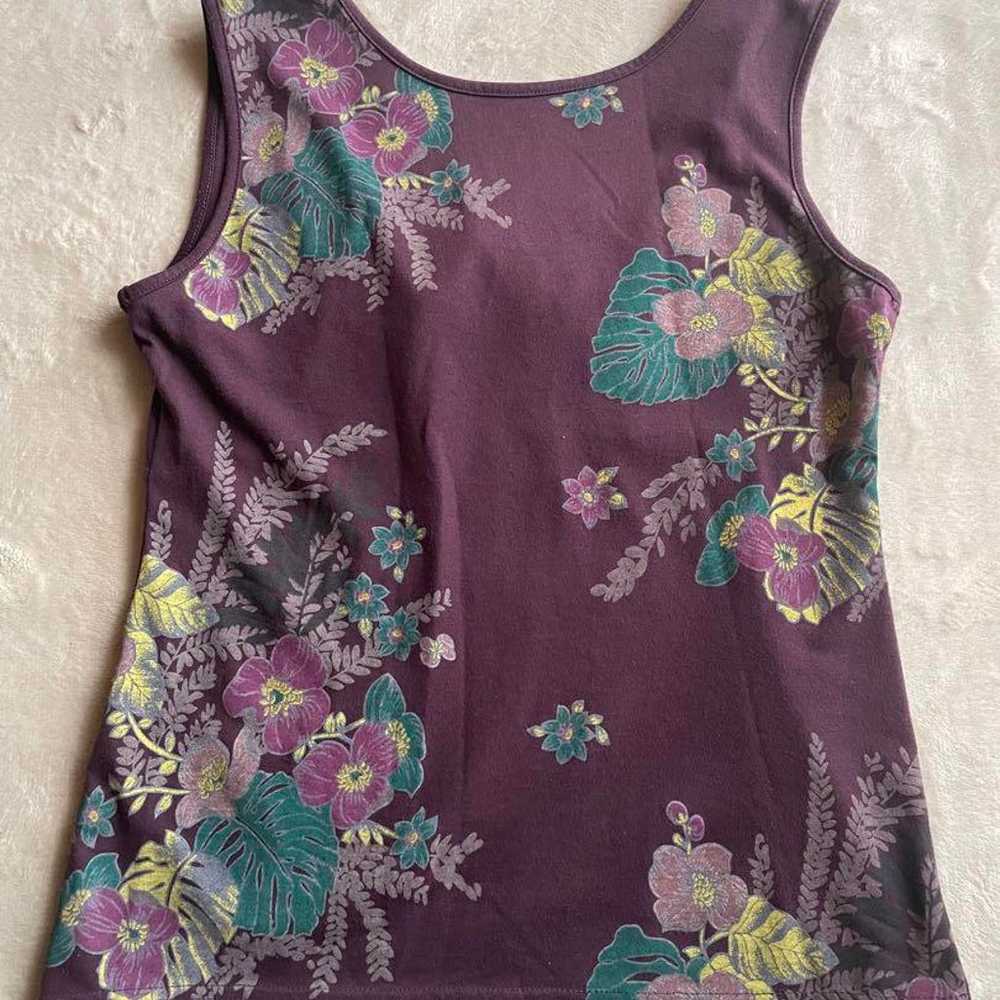 Purple floral sleeveless top. - image 3