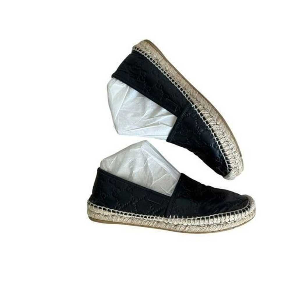 Gucci Gg Black Leather Espadrille Women's Black 3… - image 3