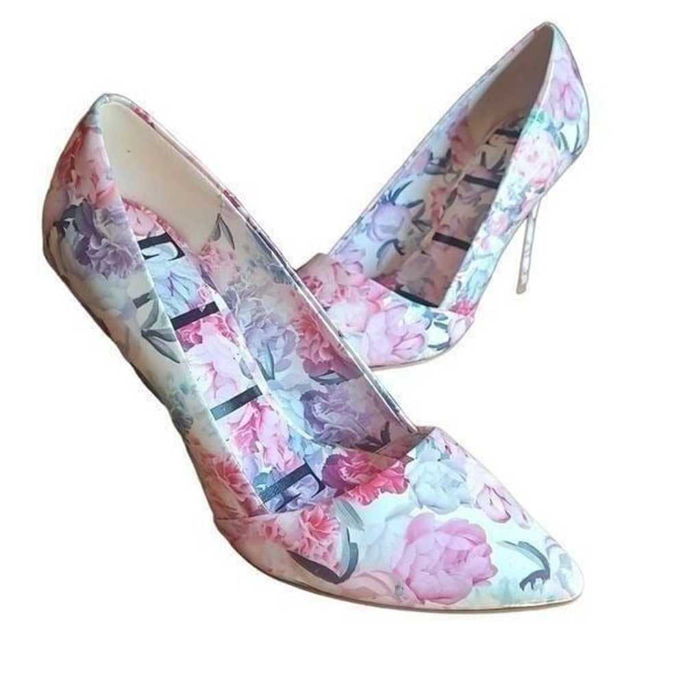 ELLE floral pink stiletto heels pointed toe squar… - image 2