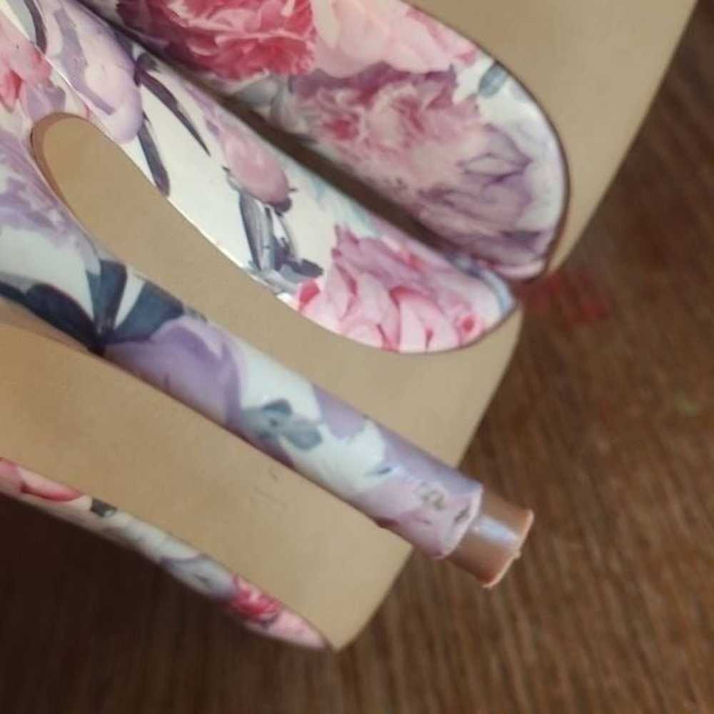 ELLE floral pink stiletto heels pointed toe squar… - image 6