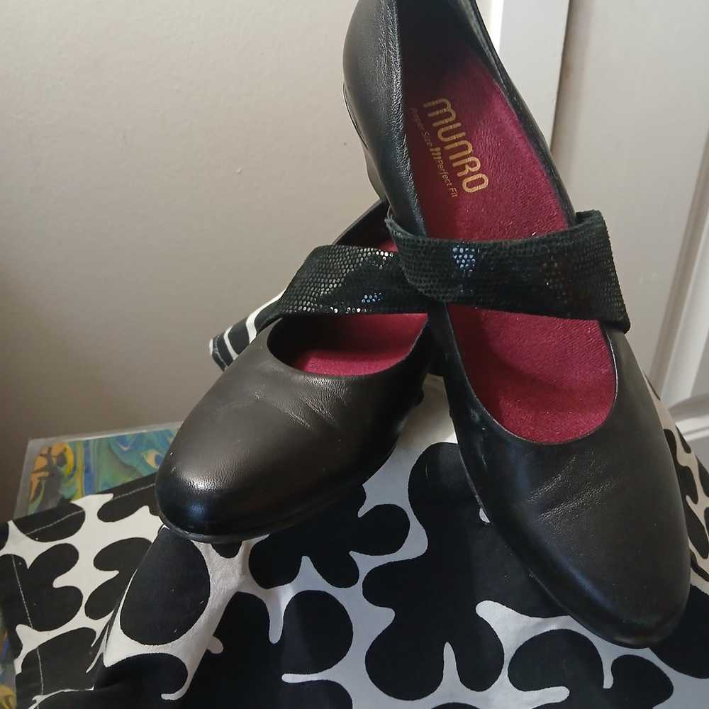 Munro shoes sz 81/2 ss black leather - image 4