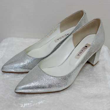 DIANA Silver Pointed Toe Pumps