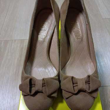 POOL SIDE Beige Ribbon Pumps Mid Heel 23.5cm - image 1