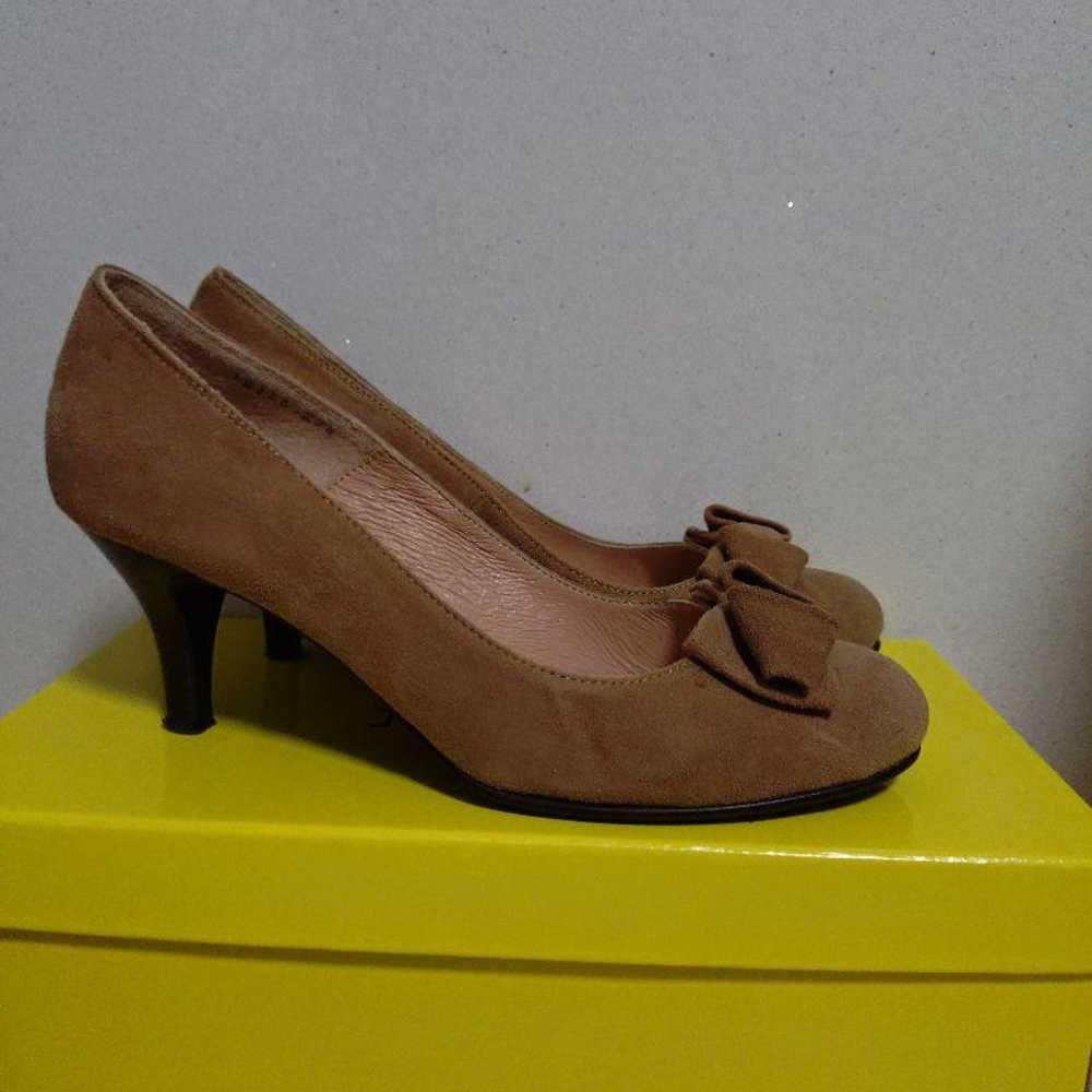 POOL SIDE Beige Ribbon Pumps Mid Heel 23.5cm - image 4