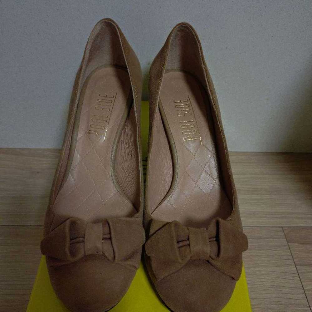 POOL SIDE Beige Ribbon Pumps Mid Heel 23.5cm - image 6