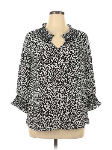 Talbots Women Black 3/4 Sleeve Blouse XL