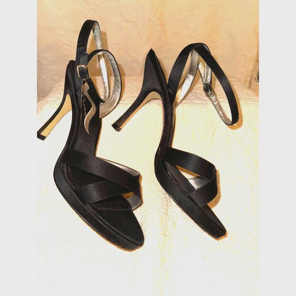 Nina Black Satin Strappy Sandal Stiletto Heels US… - image 7