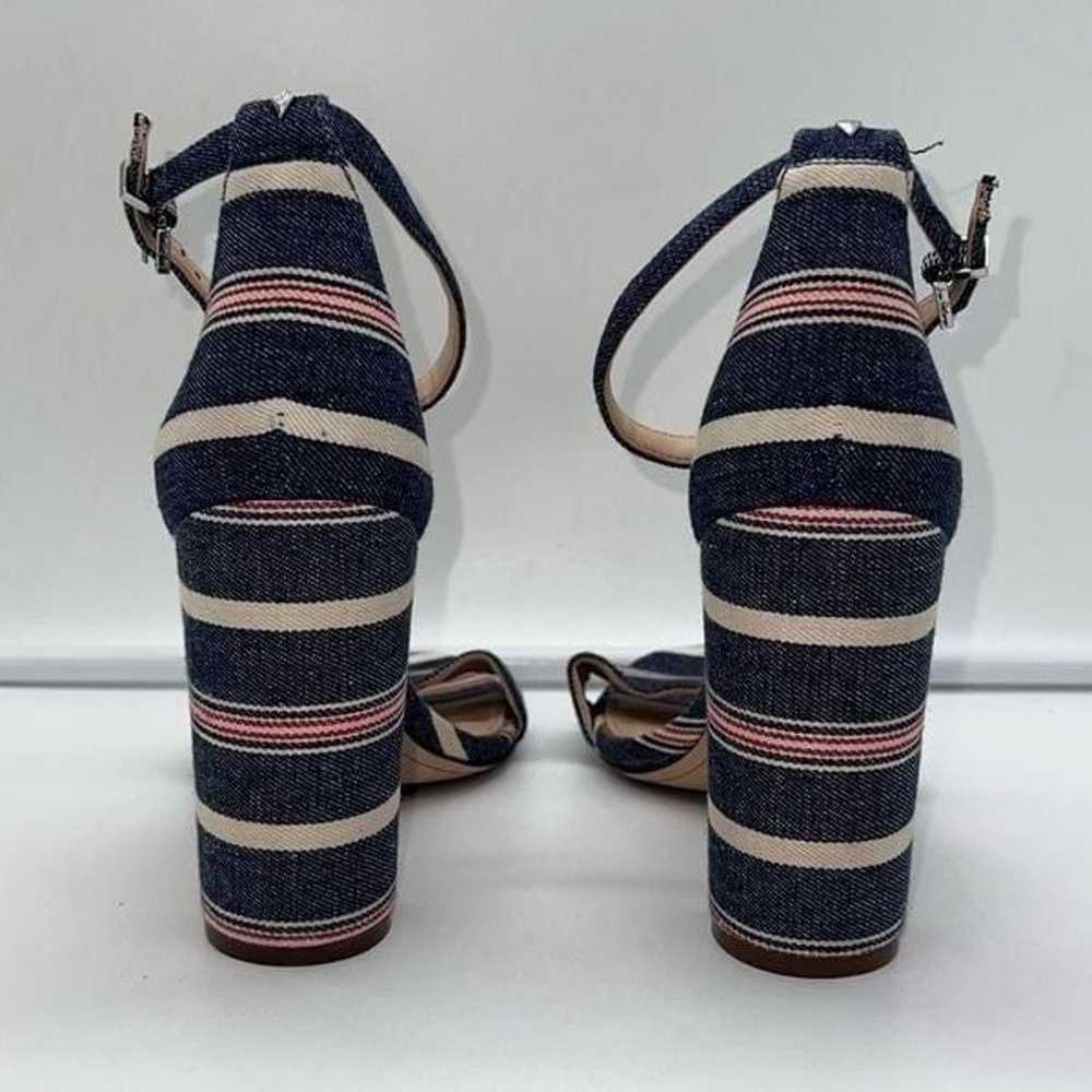 Sam Edelman Yaro Denim Striped Strappy Chunky Hee… - image 3