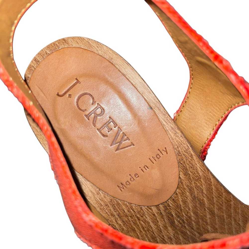 J. Crew Sandals 10 Loretta Heels Wood Platform Or… - image 6