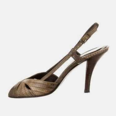 Stuart Weitzman snakeskin strappy pumps leather pe