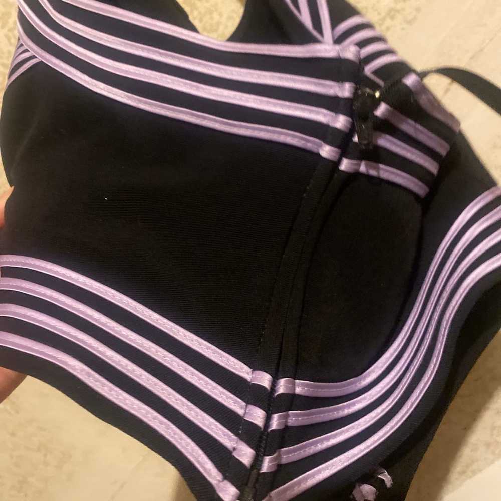 Vintage 90s cache lavender and black halter tol - image 2