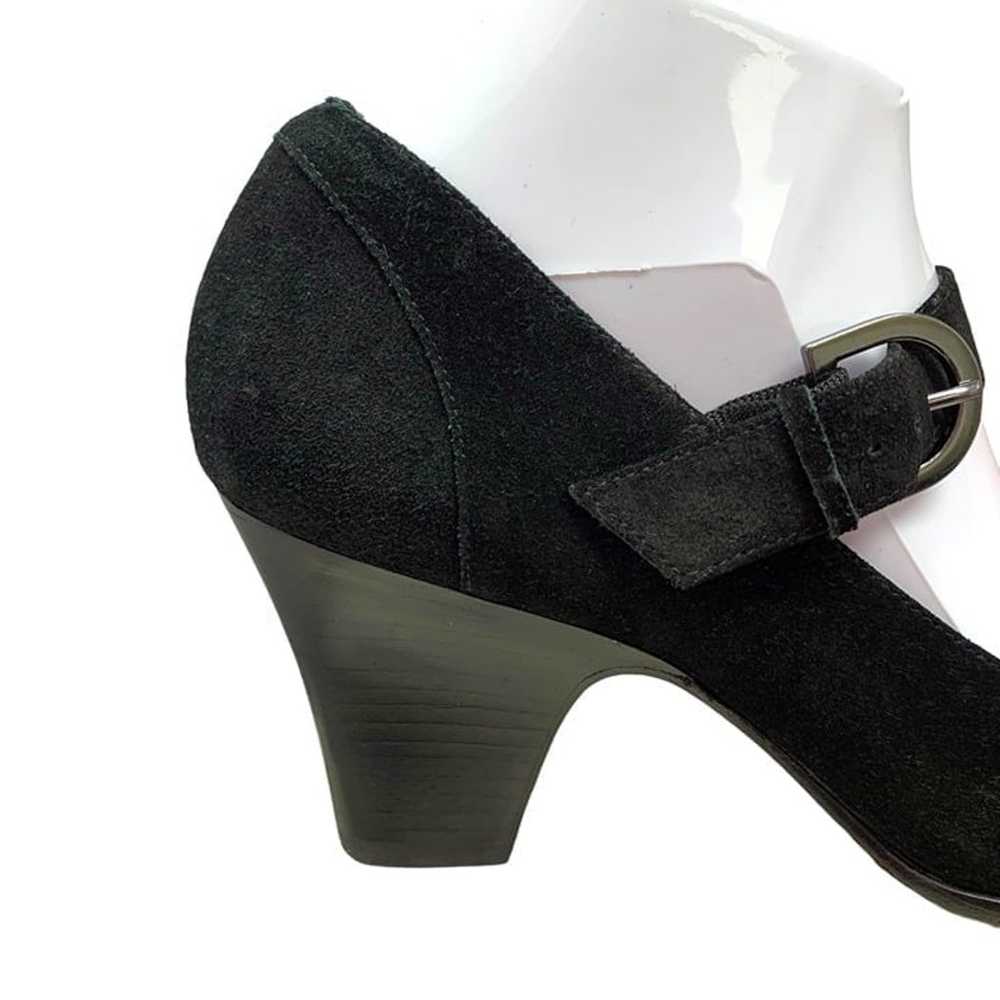 Via Spiga Black Suede Cone Heel Mary Jane Pumps - image 5