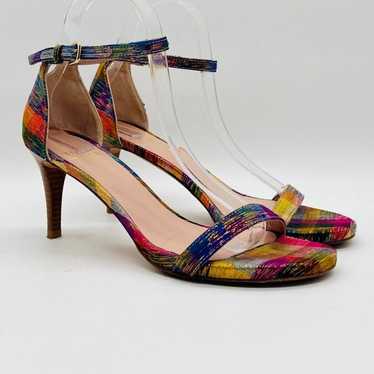 Stuart Weitzman Shoes Womens 7 Rainbow Silk Heels… - image 1