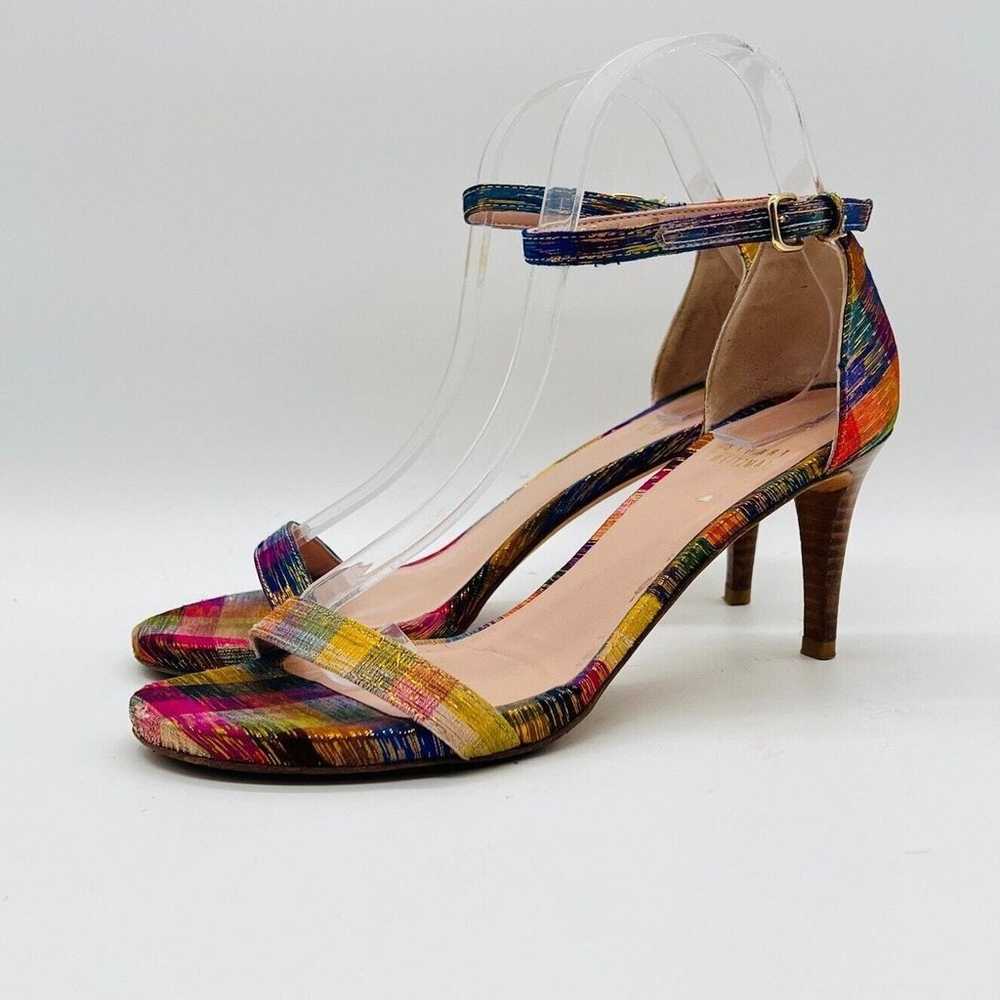 Stuart Weitzman Shoes Womens 7 Rainbow Silk Heels… - image 2