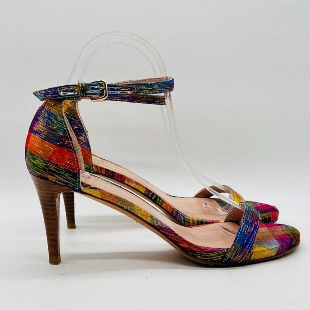 Stuart Weitzman Shoes Womens 7 Rainbow Silk Heels… - image 3