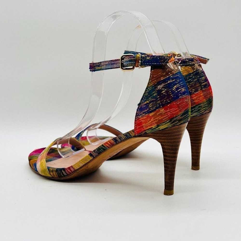 Stuart Weitzman Shoes Womens 7 Rainbow Silk Heels… - image 5