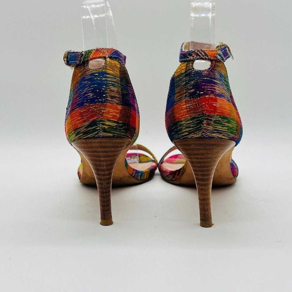 Stuart Weitzman Shoes Womens 7 Rainbow Silk Heels… - image 7