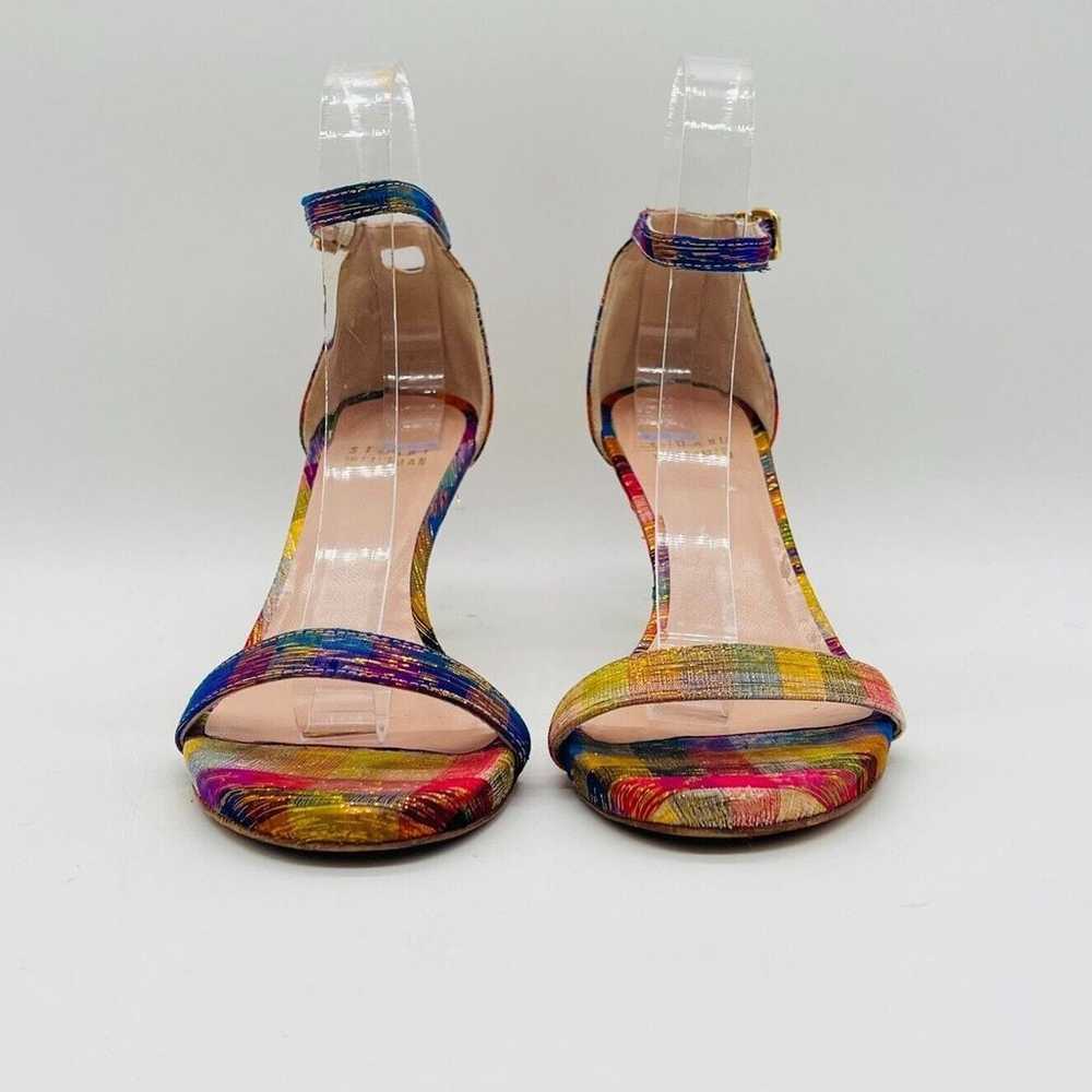 Stuart Weitzman Shoes Womens 7 Rainbow Silk Heels… - image 9