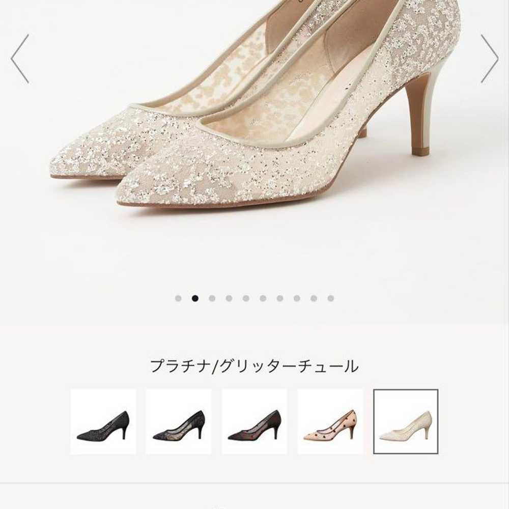 [DIANA] Beige Beaded Embroidery High Heels 21.5cm - image 2