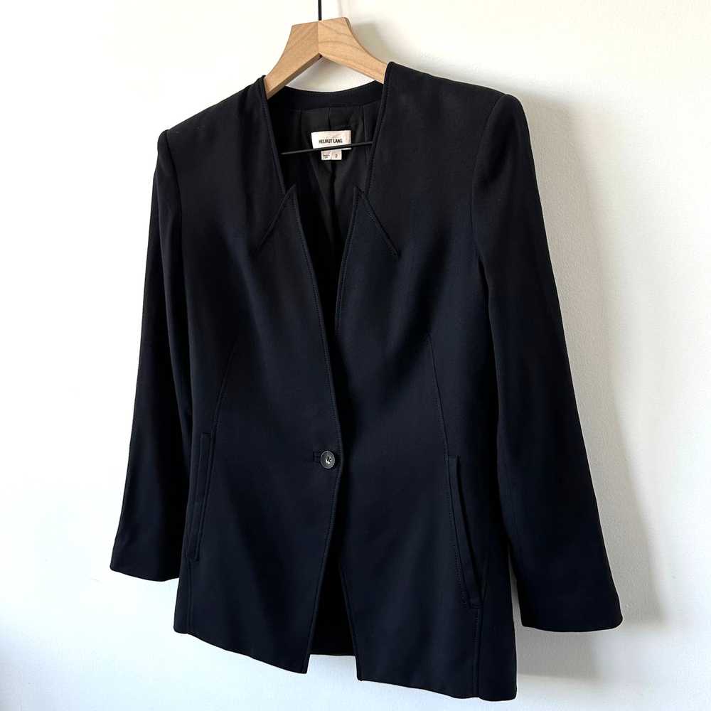 Helmut Lang Black Single Button Blazer Jacket Siz… - image 5