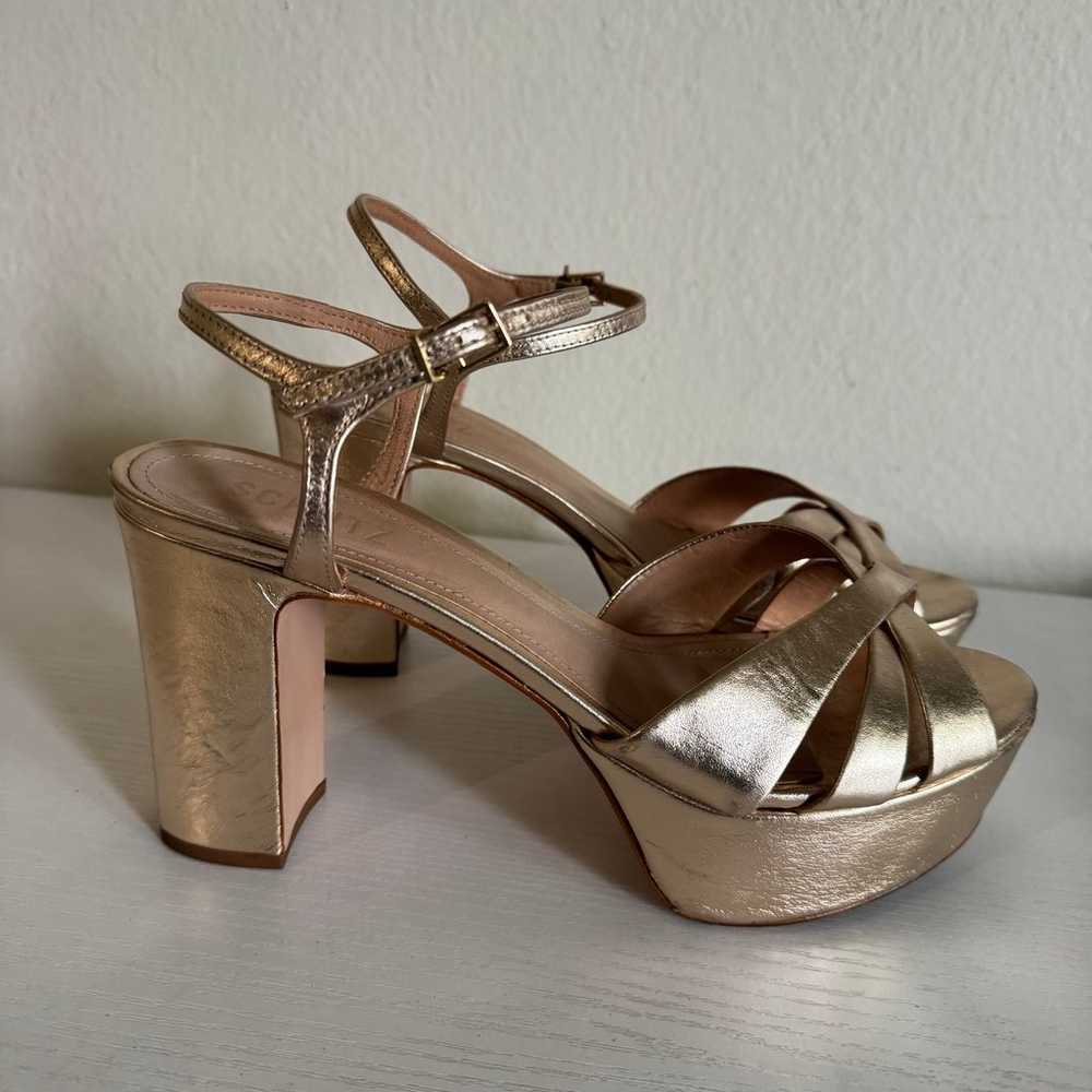 Schutz | Keefa Metallic Gold Platform Heels - image 3