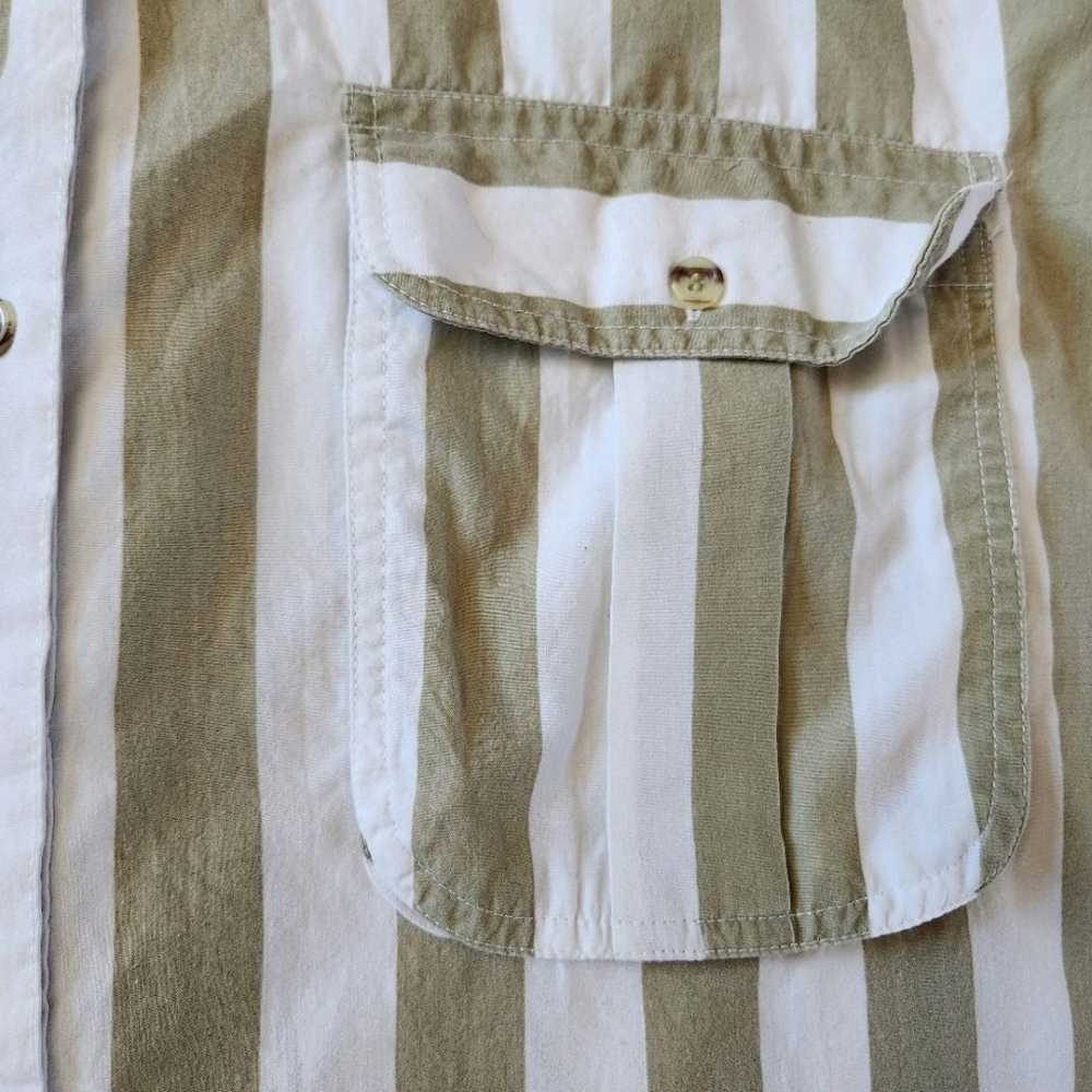 Vintage Cristina Neutral Chunky Striped Collared … - image 5