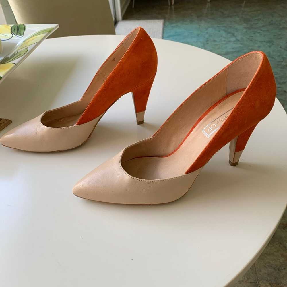 Orange suede& beige leather Heels-8.5 TopShop - image 2