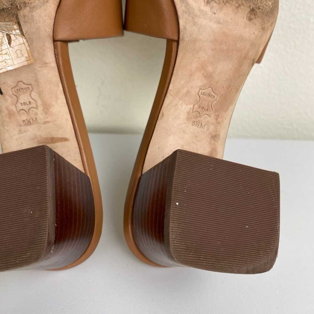 Tory Burch Ines Heels Size 6.5 Tan Gold 55mm Leat… - image 11