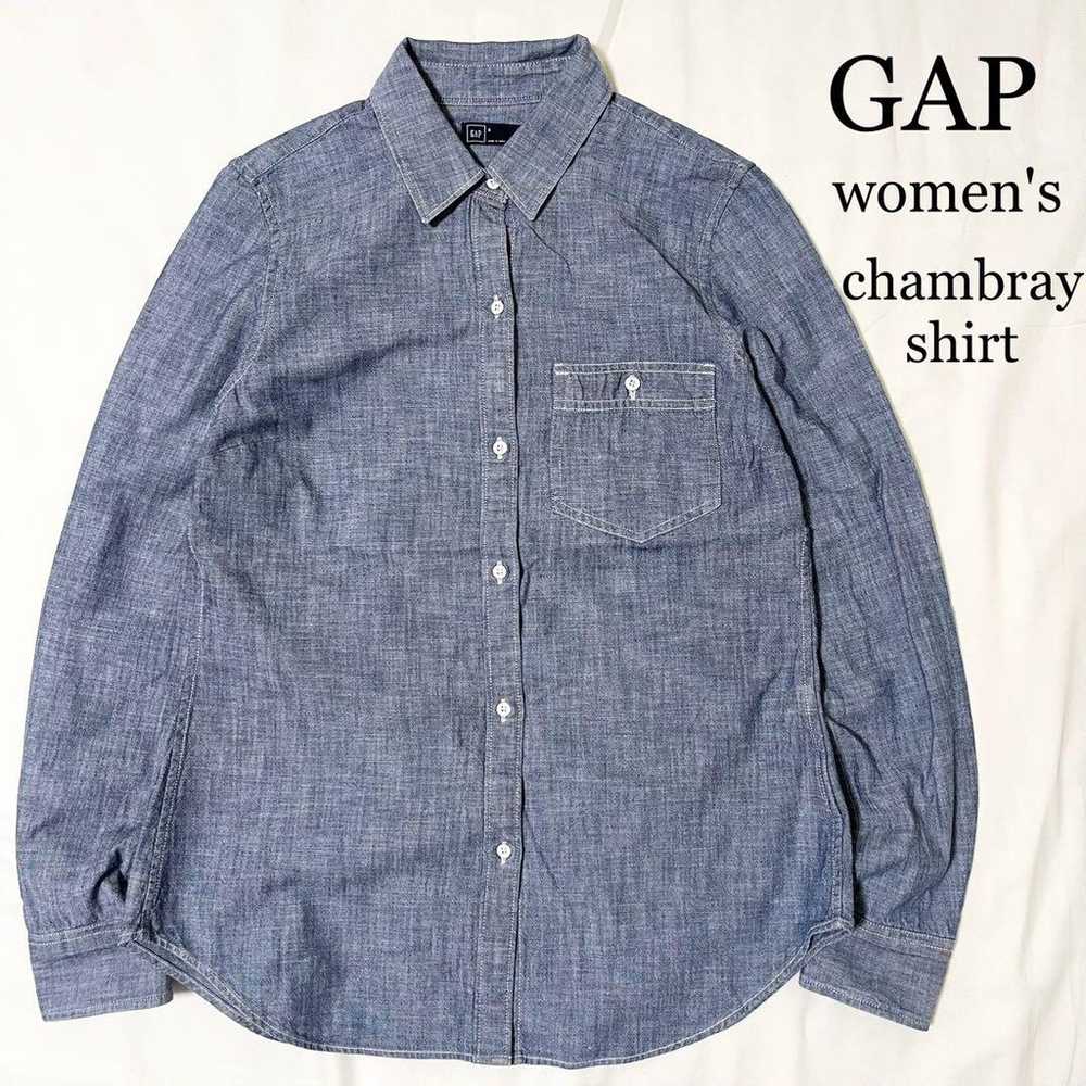 GAP Women's Chambray Shirt Denim Shirt Plain Made… - image 1