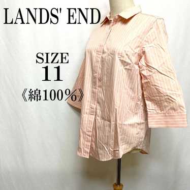 LANDS' END Shirt - Striped Pattern - Casual - Rel… - image 1