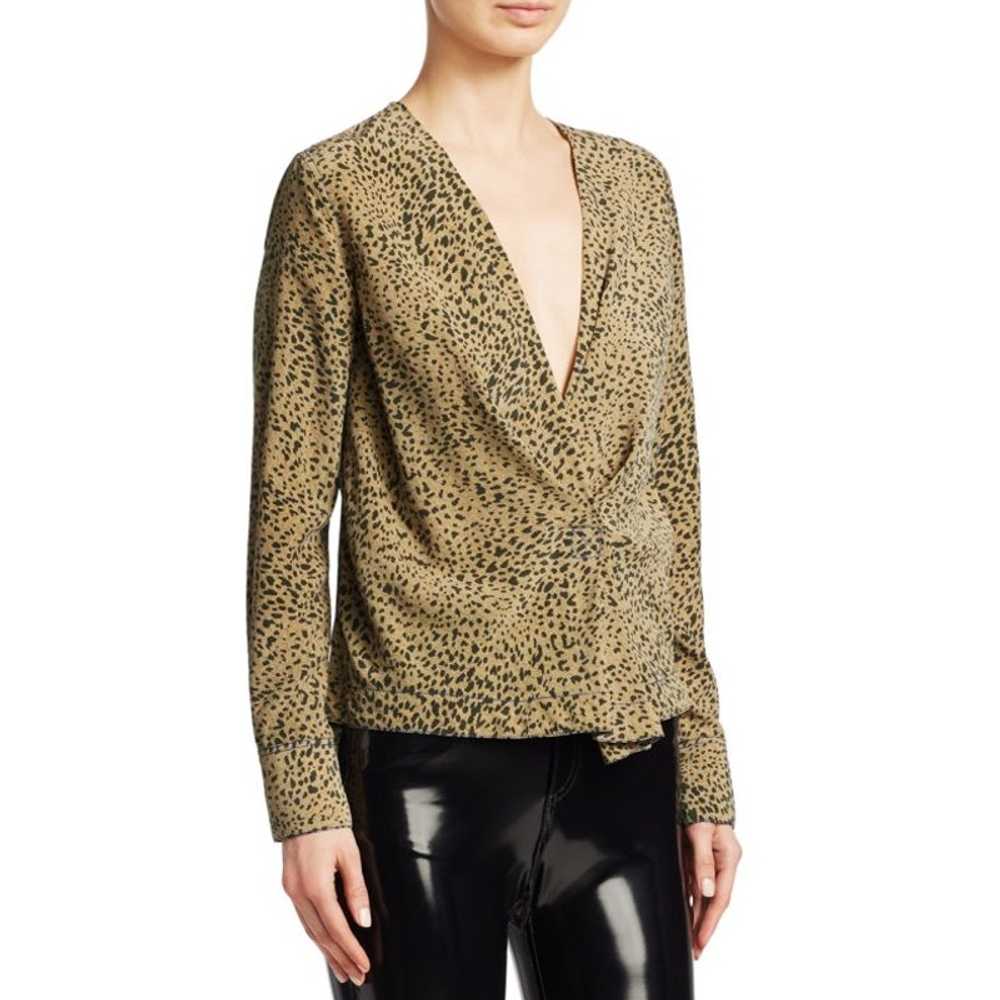 Rag & Bone Shields Top Size XS Leopard Print Drap… - image 12