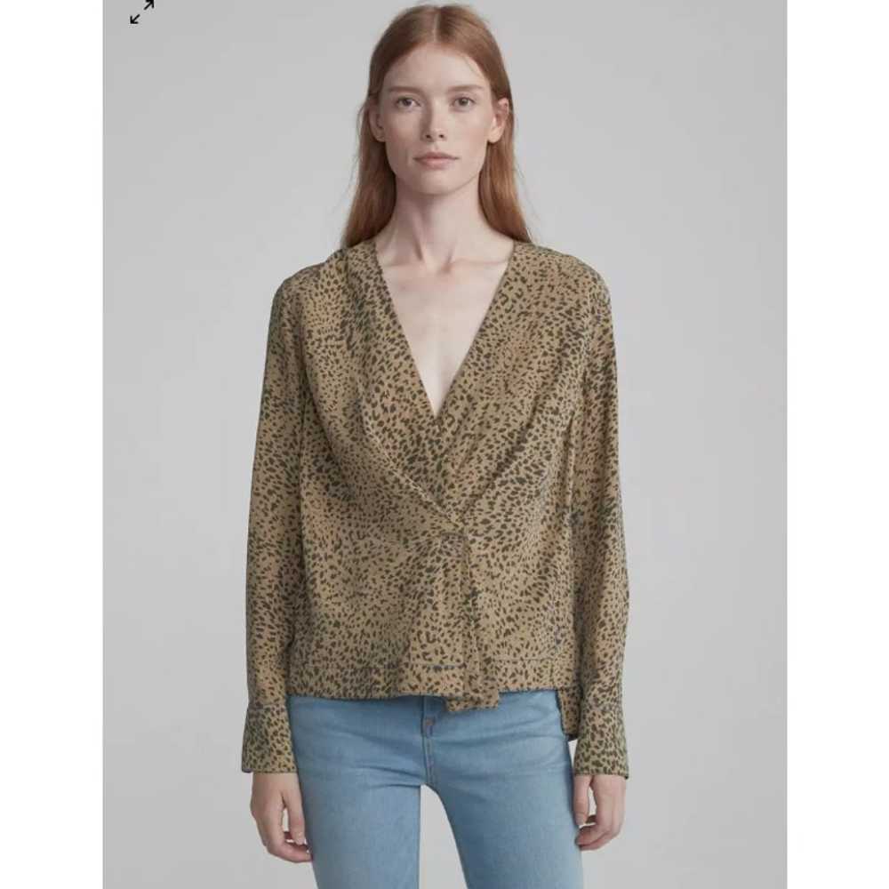 Rag & Bone Shields Top Size XS Leopard Print Drap… - image 1