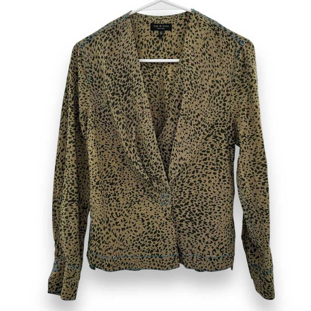 Rag & Bone Shields Top Size XS Leopard Print Drap… - image 2