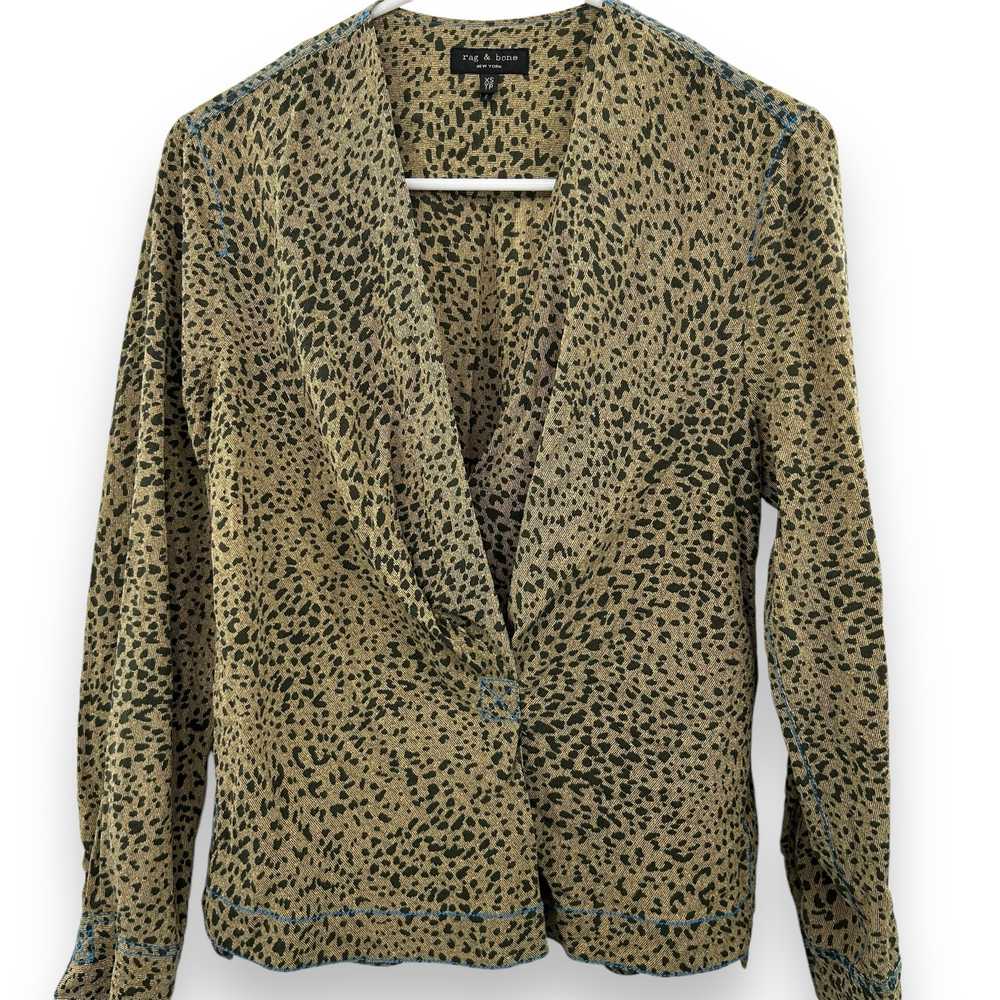 Rag & Bone Shields Top Size XS Leopard Print Drap… - image 4