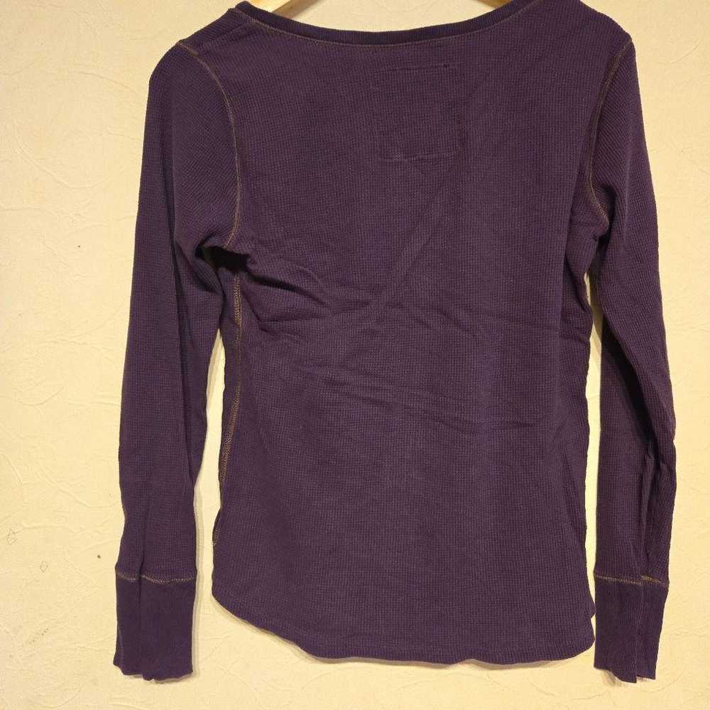 Long Sleeve T-Shirt Purple Eddie Bauer Button - image 3