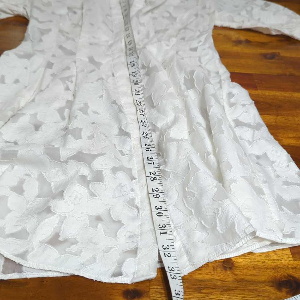 Club Monaco white floral sheer dress size small - image 11