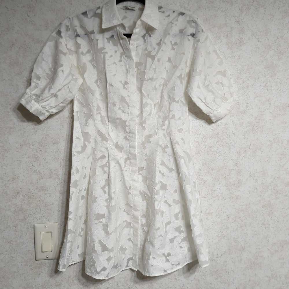 Club Monaco white floral sheer dress size small - image 1