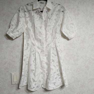 Club Monaco white floral sheer dress size small - image 1